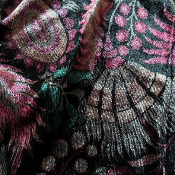 Loft velour kimono floral purple black top fits up to a large - Picture 4 of 6